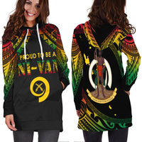 Vanuatu Proud To Be A Ni Van Polynesian Pattern Hoodie Dress - Wonder Print Shop