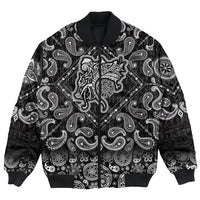 Viking Bomber Jacket Vegvisir Wolf and Raven with Bandana Paisley Style RLT12 - Wonder Print Shop