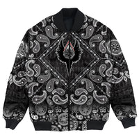 Viking Bomber Jacket Vegvisir Wings with Bandana Paisley Style RLT12 - Wonder Print Shop