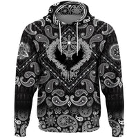 Viking Hoodie Vegvisir and Wings with Bandana Paisley Style RLT12 - Wonder Print Shop