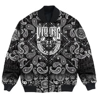 Viking Bomber Jacket Victory or ValhallViking with Bandana Paisley Style RLT12 - Wonder Print Shop