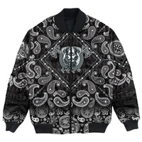 Viking Bomber Jacket Vikings Head In Horned Helmet Axes with Bandana Paisley Style RLT12 - Wonder Print Shop