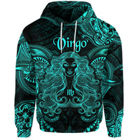Virgo Zodiac Polynesian Hoodie Unique Style - Turquoise LT8 - Wonder Print Shop