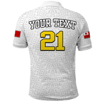 Custom Mate Maa Tonga Rugby Polo Shirt Tongan Kupesi White Style - Wonder Print Shop