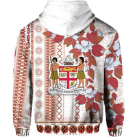 Fiji Hoodie Tagimoucia Mixed White Tapa Style - Wonder Print Shop