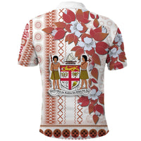 Fiji Polo Shirt Tagimoucia Mixed White Tapa Style - Wonder Print Shop