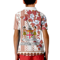 Custom Fiji Polo Shirt Tagimoucia Mixed White Tapa Style - Wonder Print Shop