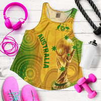 Personalised Australia Soccer WC 2022 Women Racerback Tank Aboriginal Socceroos - Wonder Print Shop