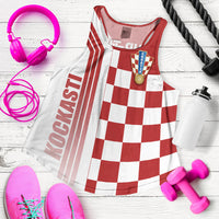 Personalised Croatia World Cup 2022 Women Racerback Tank Kockasti - Wonder Print Shop