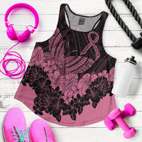 Polynesian Breast Cancer Awareness Women Racerback Tank Floral Butterfly - Wonder Print Shop