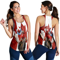 Canada Day Women Racerback Tank Mountie on Moose - Wonder Print Shop