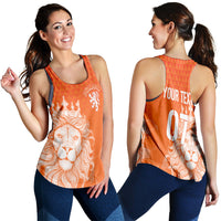 Personalised Netherlands World Cup 2022 Women Racerback Tank Oranje Lions - Wonder Print Shop