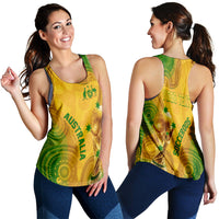 Personalised Australia Soccer WC 2022 Women Racerback Tank Aboriginal Socceroos - Wonder Print Shop