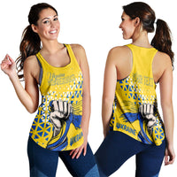 Personalised Ukraine Women Racerback Tank 31st Independence Anniversary - Wonder Print Shop