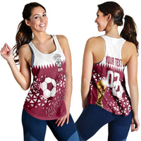 Personalised Qatar Women Racerback Tank World Cup 2022 Sporty Vibes - Wonder Print Shop