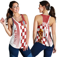 Personalised Croatia World Cup 2022 Women Racerback Tank Kockasti - Wonder Print Shop