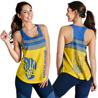Ukraine Unity Day Women Racerback Tank Top Folk Style - Wonder Print Shop
