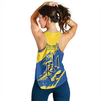 Ukraine Women Racerback Tank Slava Ukraini Grunge Style - Wonder Print Shop