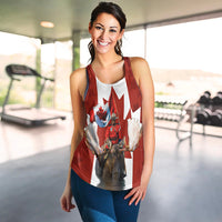 Canada Day Women Racerback Tank Mountie on Moose - Wonder Print Shop