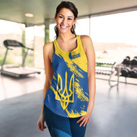 Ukraine Women Racerback Tank Slava Ukraini Grunge Style - Wonder Print Shop