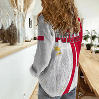 Poland Football Women Casual Shirt Come On Biao Czerwoni Soccer Polski Champions World Cup LT13 - Wonder Print Shop