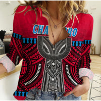 (Custom Personalised) Guam Chamorro Women Casual Shirt Latte Stone Red Polynesian Haligi LT13 - Wonder Print Shop