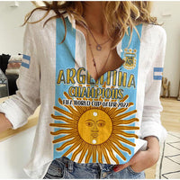 Argentina Football Women Casual Shirt FIFA 2022 World Cup Champions LT13 - Wonder Print Shop