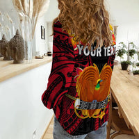 Custom Personalised Papua New Guinea Women Casual Shirt PNG Bird Of Paradise Polynesian Pattern - Wonder Print Shop