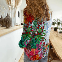 Custom Personalised Fiji Women Casual Shirt Proud Fijian Tapa mix Tagimoucia Flowers LT13 - Wonder Print Shop