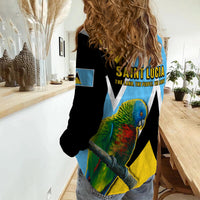 Saint Lucia Women Casual Shirt Saint Lucian Parrot Simple Style - Wonder Print Shop