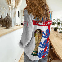 England Football Women Casual Shirt Three Lions Champions World Cup 2022 - Wonder Print Shop
