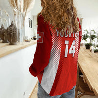 (Custom Text and Number) Switzerland Football Women Casual Shirt World Cup 2022 - Wonder Print Shop