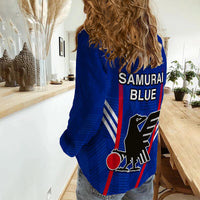 Japan Football Women Casual Shirt Samurai Blue World Cup 2022 - Wonder Print Shop