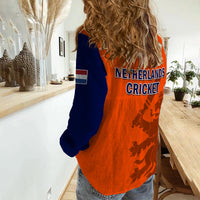 Netherlands Cricket Women Casual Shirt ODI Simple Orange Style - Wonder Print Shop