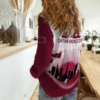 Qatar Women Casual Shirt Happy 144th Independence Anniversary Mix World Cup 2022 - Wonder Print Shop