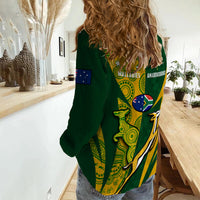 Australia Rugby and South Africa Rugby Women Casual Shirt Wallabies Mix Springboks Sporty - Wonder Print Shop