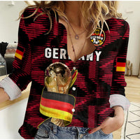 (Custom Text And Number) Germany Football Women Casual Shirt World Cup 2022 Champions - Wonder Print Shop