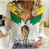 (Custom Text And Number) Senegal Football Women Casual Shirt Champions WC 2022 - Wonder Print Shop