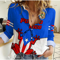 (Custom Personalised) Puerto Rico Women Casual Shirt Coqui Frog Simple Style - Wonder Print Shop