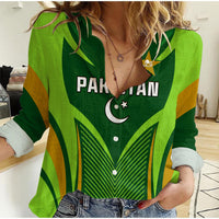 (Custom Personalised) Pakistan Cricket Women Casual Shirt Green Shaheens Champion LT13 - Wonder Print Shop