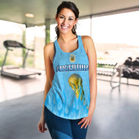 Argentina Football Women Racerback Tank Vamos Sky Champions World Cup Fire LT13 - Wonder Print Shop