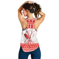 Hawaii Christmas Women Racerback Tank Kanaka Polynesian Santa Claus Mele Kalikimaka - Wonder Print Shop