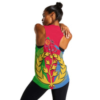 Eritrea Women Racerback Tank Eritrean Map Mix African Pattern Simple Style - Wonder Print Shop