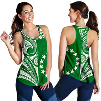 Cook Islands Tatau Women Racerback Tank Symbolize Passion Stars Version Green LT13 - Wonder Print Shop