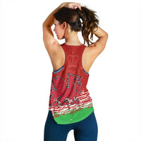 Wales Football 2022 Women Racerback Tank Come On CYMRU The Red Wall LT13 - Wonder Print Shop