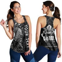 (Custom Personalised) Viking Dad Women Racerback Tank Odin Runes Fathers Day LT13 - Wonder Print Shop