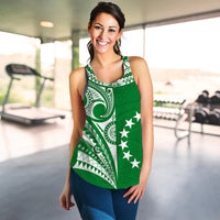 Cook Islands Tatau Women Racerback Tank Symbolize Passion Stars Version Green LT13 - Wonder Print Shop