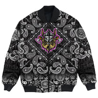 Viking Bomber Jacket Warrior Axe with Bandana Paisley Style RLT12 - Wonder Print Shop