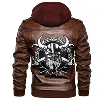 Viking Warrior Head With Axe Leather Jacket RLT12 - Wonder Print Shop