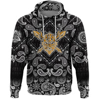 Viking Hoodie Warrior Head with Bandana Paisley Style RLT12 - Wonder Print Shop